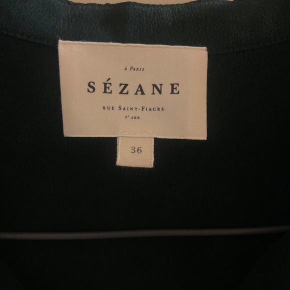 Sézane: Chlo Shirt - Bottle Green - Size 4 - Picture 4 of 8